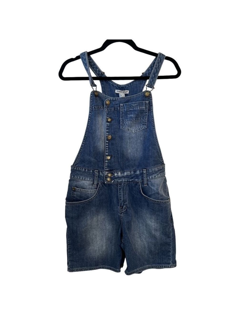 Mango Jeans Denim Short Overalls Romper Dungarees Medium Wash 100% Cotton XS/S